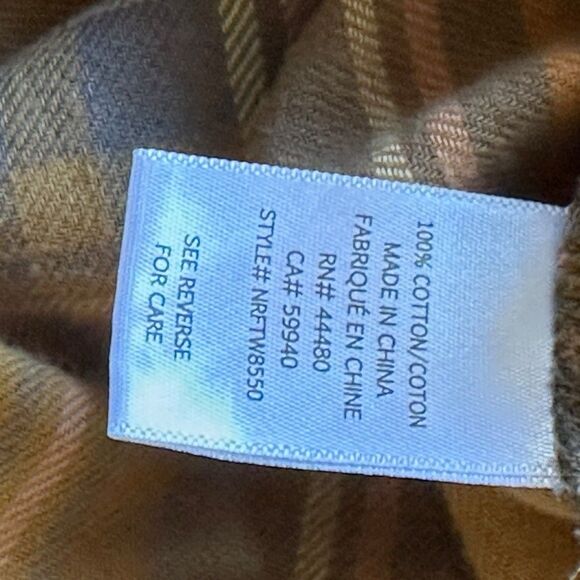 Love, Fire Women’s Ombre Gold Brown Flannel Long Sleeve Blouse Med Comfy - Picture 4 of 7